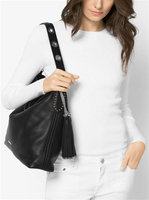 michael michael kors brooklyn large leather shoulder bag|Michael Kors large Brooklyn bag.